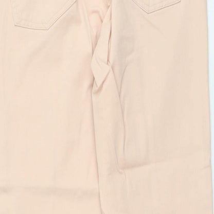 Gap Womens Pink Herringbone Cotton Straight Jeans Size 8 L26 in Regular Button