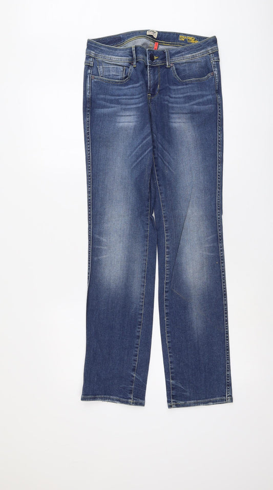 Only Womens Blue Cotton Straight Jeans Size 30 in L32 in Regular Button