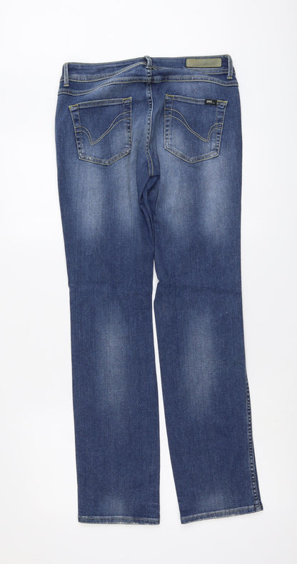 Only Womens Blue Cotton Straight Jeans Size 30 in L32 in Regular Button