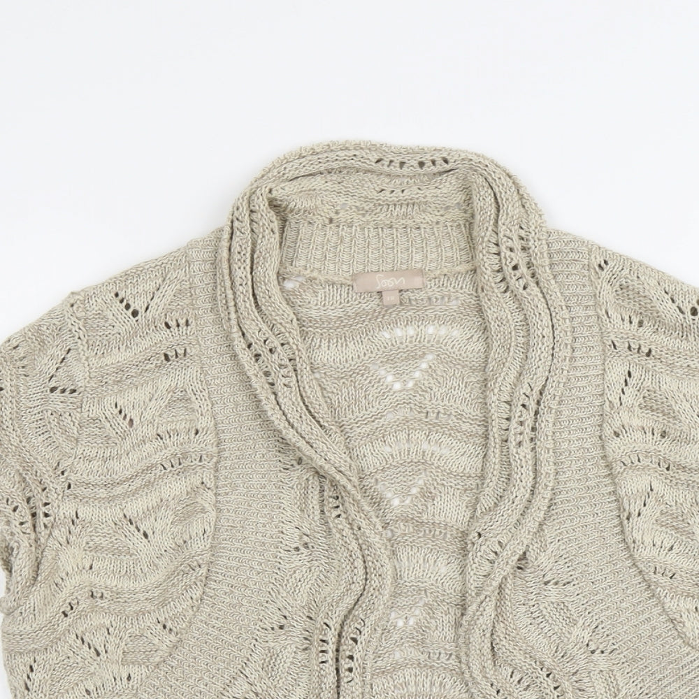Womens UK Size 18 Soon Beige Cardigan Jumper