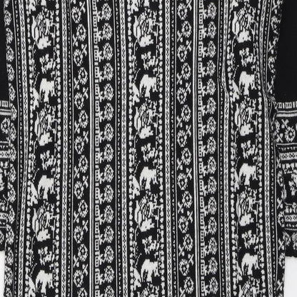 Bonmarché Womens Black Floral Nylon A-Line Size S Round Neck Pullover