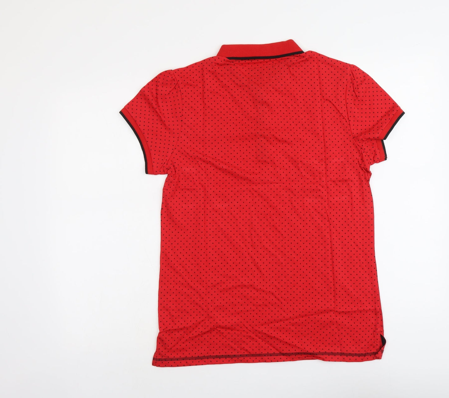 Cardiff City FC Womens Red Polka Dot Cotton Basic Polo Size L Collared - Cardiff City FC