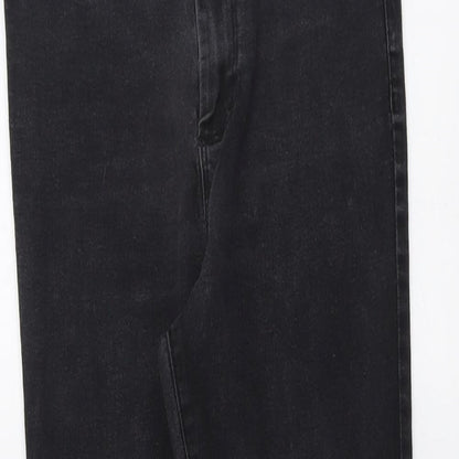 Denim & Co. Womens Grey Cotton Skinny Jeans Size 14 L26 in Regular Button