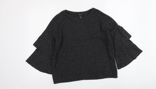Womens UK Size S New Look Grey Pullover Jumper