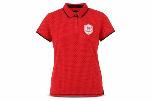 Cardiff City FC Womens Red Polka Dot Cotton Basic Polo Size XL Collared - Cardiff City FC