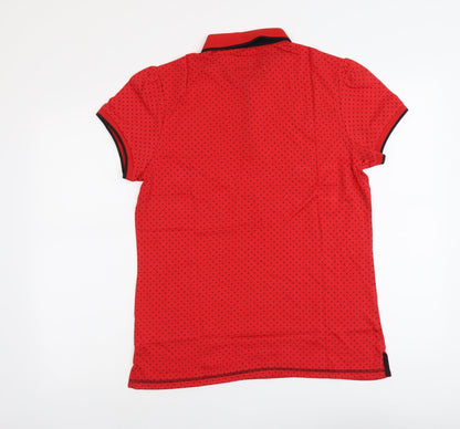 Cardiff City FC Womens Red Polka Dot Cotton Basic Polo Size XL Collared - Cardiff City FC