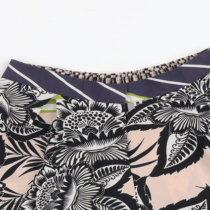 Topshop Womens Multicoloured Floral Polyester Culotte Shorts Size 8 L3 in Regular Button