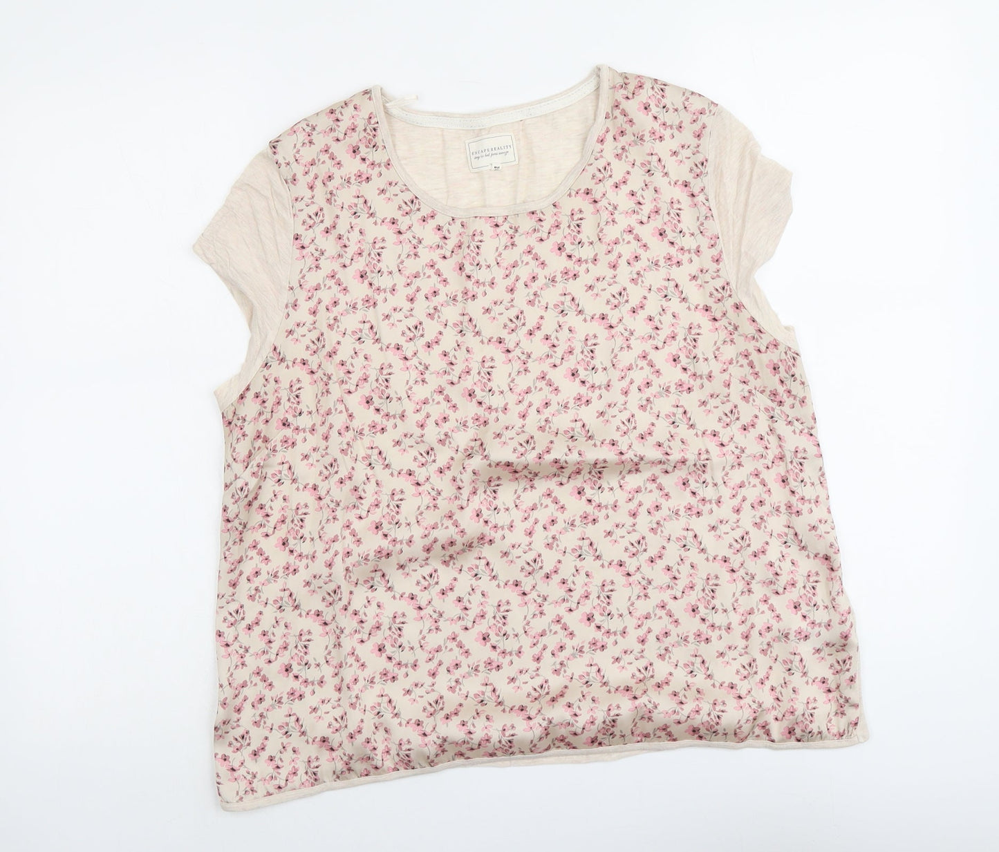 Womens UK Size 12 NEXT Beige Basic Blouse