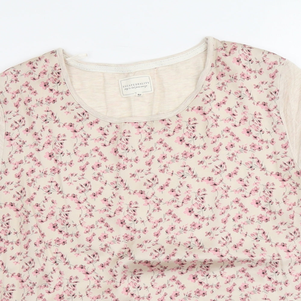 Womens UK Size 12 NEXT Beige Basic Blouse