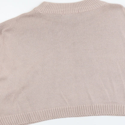 New Look Womens Pink Round Neck Acrylic Pullover Jumper Size S