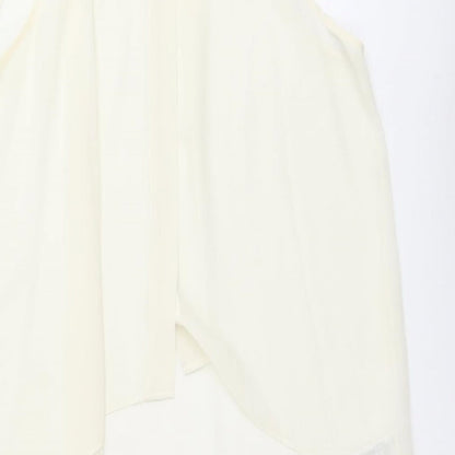 FOREVER 21 Womens Ivory Animal Print Polyester Basic Tank Size L Collared - Leopard Print