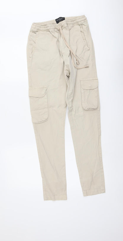 Womens UK Size 24 in Brave Soul Regular Fit Cargo Beige Trousers