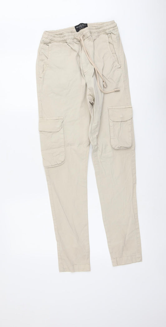 Womens UK Size 24 in Brave Soul Regular Fit Cargo Beige Trousers