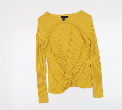 Womens UK Size 6 New Look Yellow Pullover Jumper