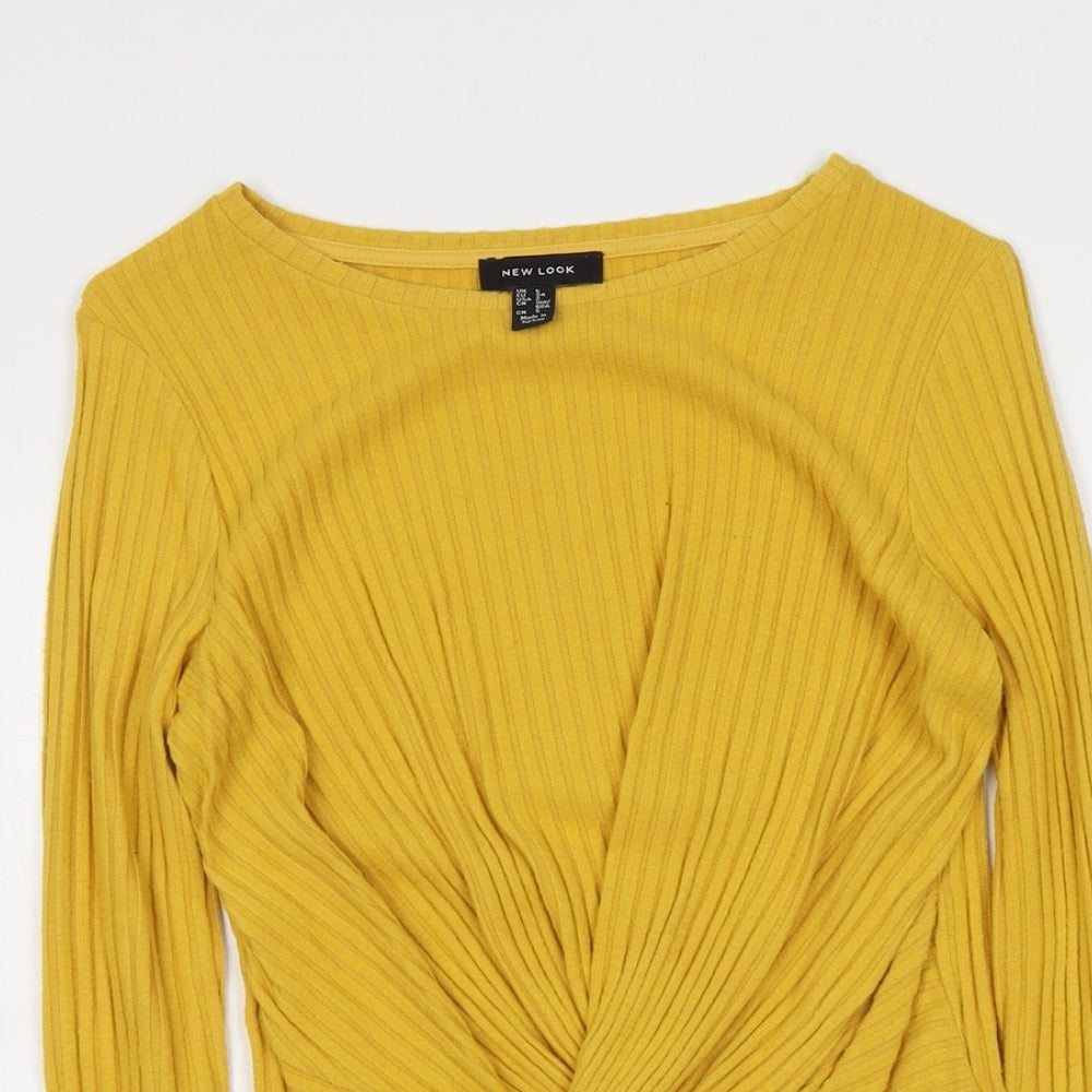 Womens UK Size 6 New Look Yellow Pullover Jumper