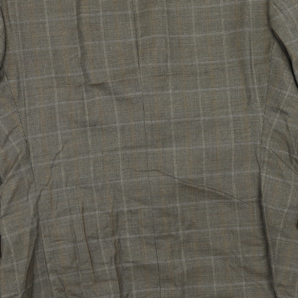 Portfolio Mens Brown Check Wool Jacket Blazer Size 44 Regular