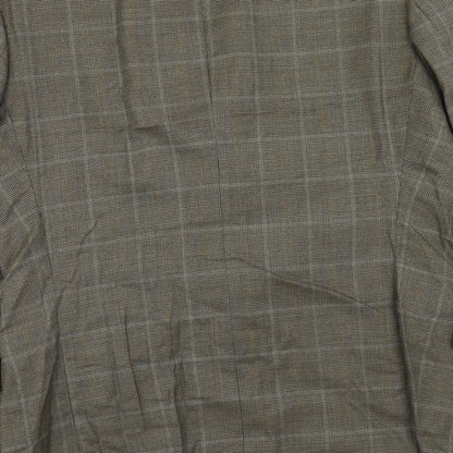 Portfolio Mens Brown Check Wool Jacket Blazer Size 44 Regular