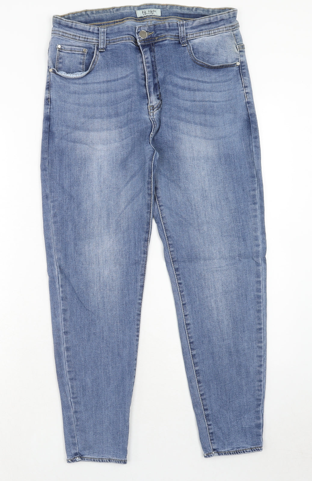 Big Spade Womens Blue Cotton Skinny Jeans Size 34 in Regular Zip