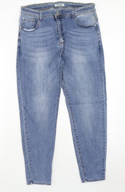 Big Spade Womens Blue Cotton Skinny Jeans Size 34 in Regular Zip