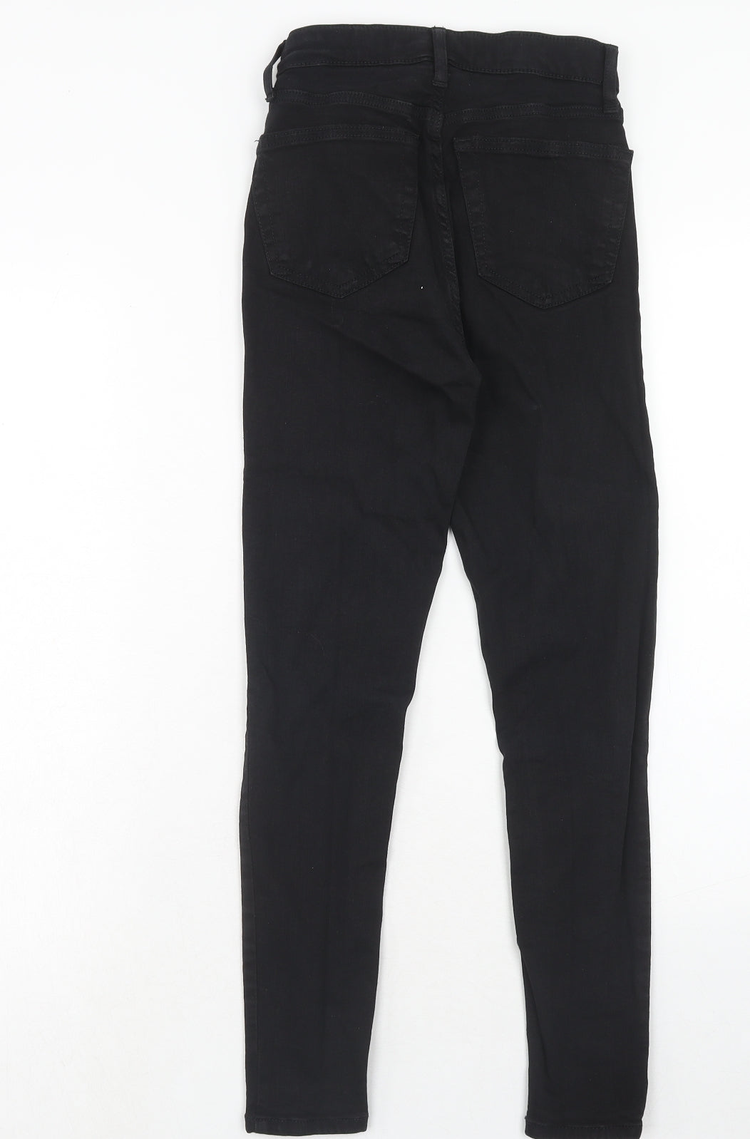 Topshop Womens Black Cotton Skinny Jeans Size 25 in L30 in Regular Zip