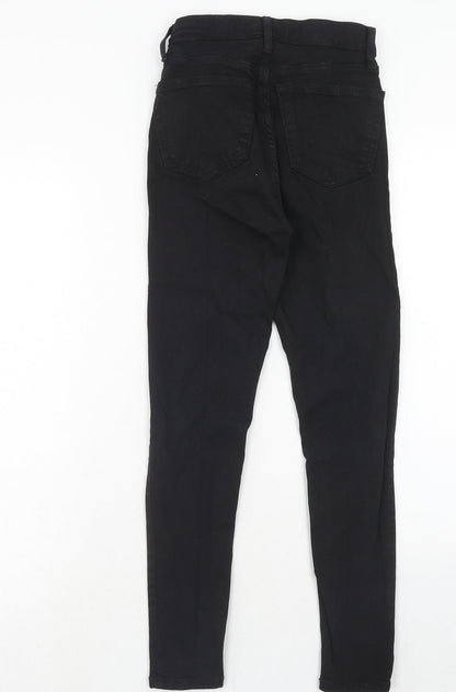 Topshop Womens Black Cotton Skinny Jeans Size 25 in L30 in Regular Zip