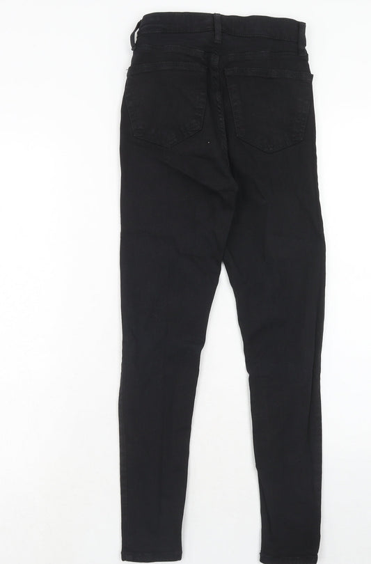 Topshop Womens Black Cotton Skinny Jeans Size 25 in L30 in Regular Zip