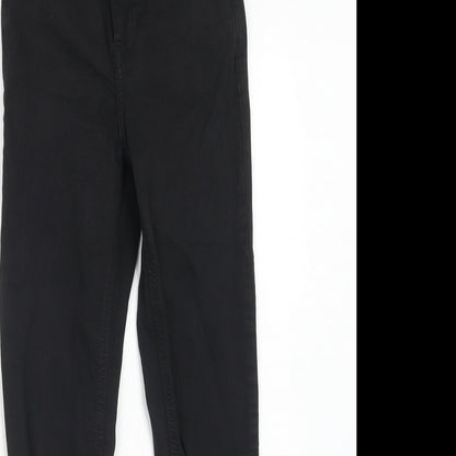 Topshop Womens Black Cotton Skinny Jeans Size 25 in L30 in Regular Zip