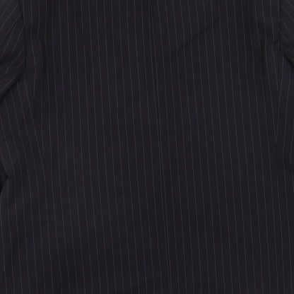 SMITHYS Mens Black Striped Wool Jacket Suit Jacket Size 44 Regular
