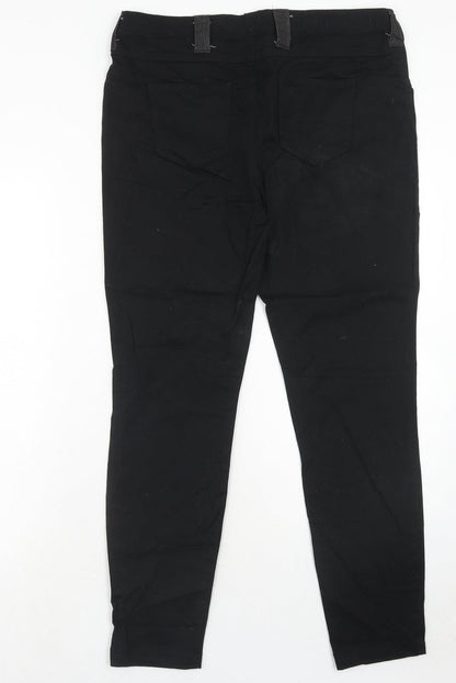 Womens UK Size 12 Preworn Regular Fit Skinny Black Jeans
