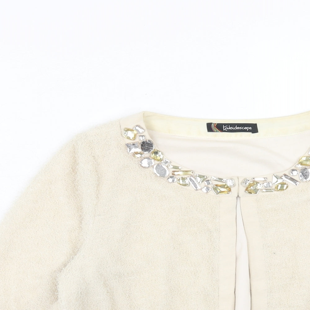 Womens UK Size 14 Kaleidoscope Beige Cardigan Jumper