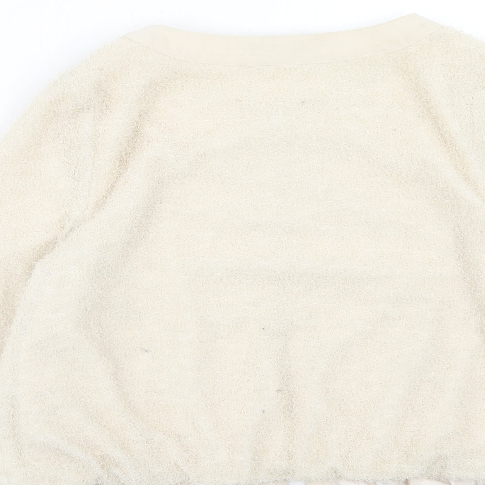 Womens UK Size 14 Kaleidoscope Beige Cardigan Jumper