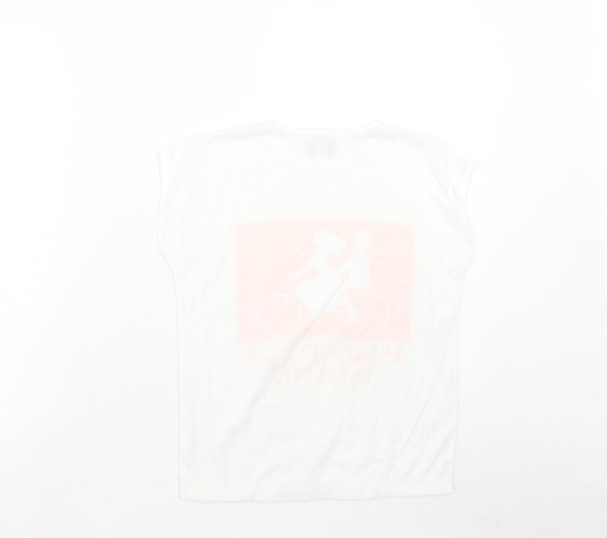 Bavarridge Womens White Polyester Basic T-Shirt Size 4 Round Neck - Paradise Island