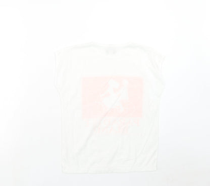 Bavarridge Womens White Polyester Basic T-Shirt Size 4 Round Neck - Paradise Island