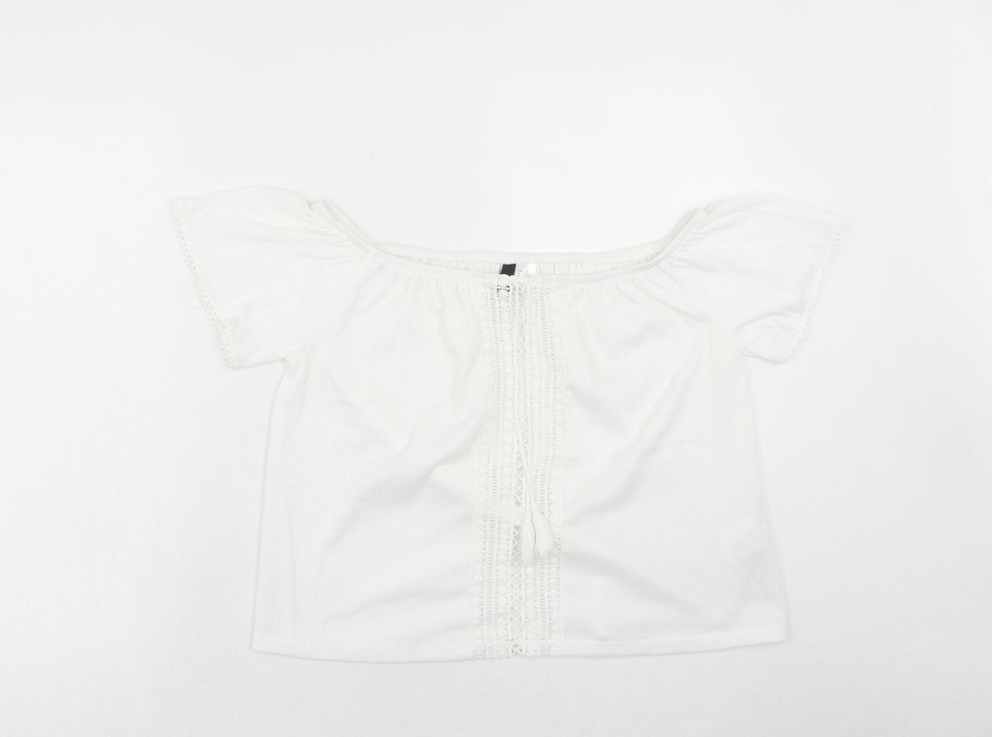 Womens UK Size L H&M White Basic Blouse