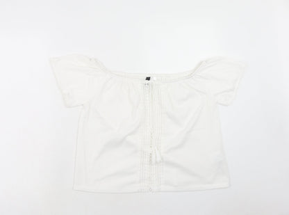 Womens UK Size L H&M White Basic Blouse