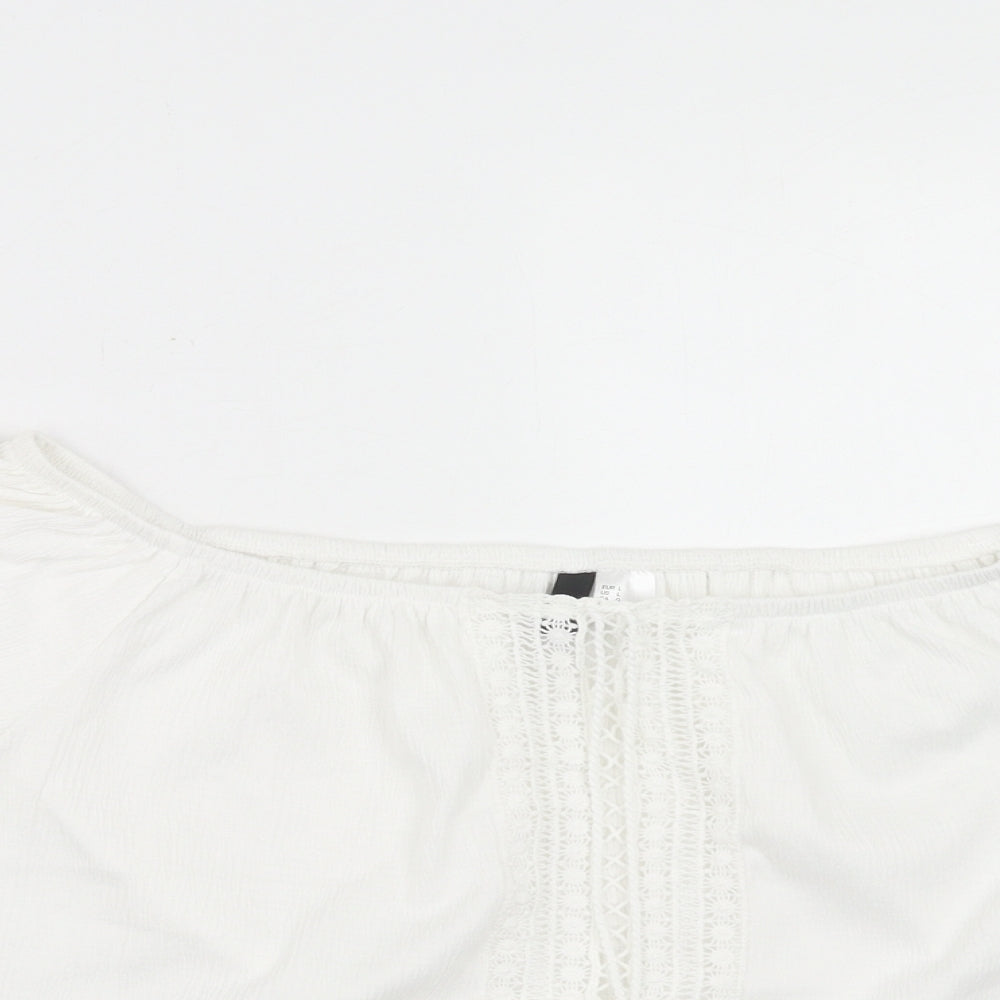 Womens UK Size L H&M White Basic Blouse