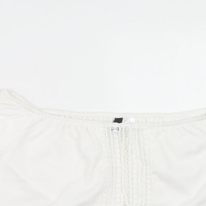 Womens UK Size L H&M White Basic Blouse