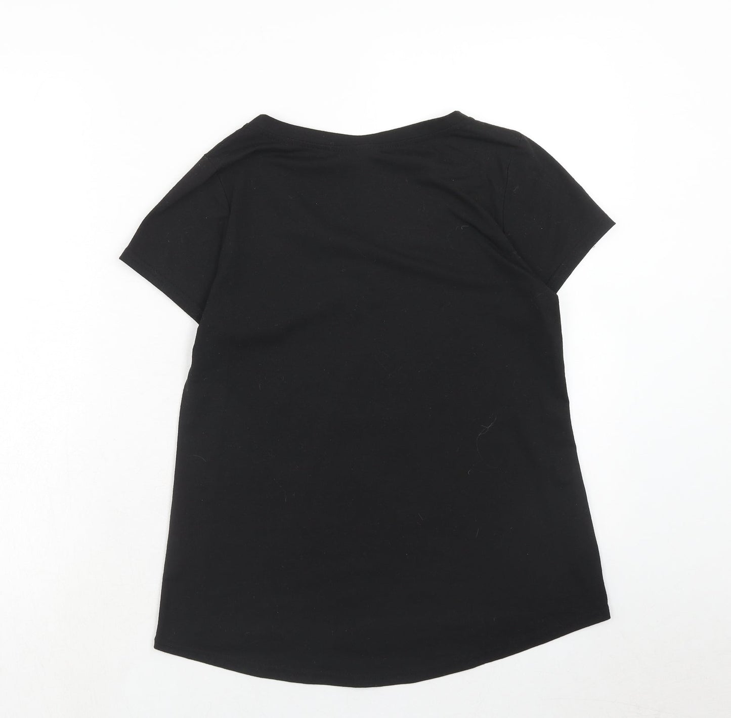 Womens UK Size S Preworn Black Basic T-Shirt
