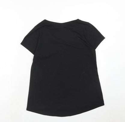Womens UK Size S Preworn Black Basic T-Shirt