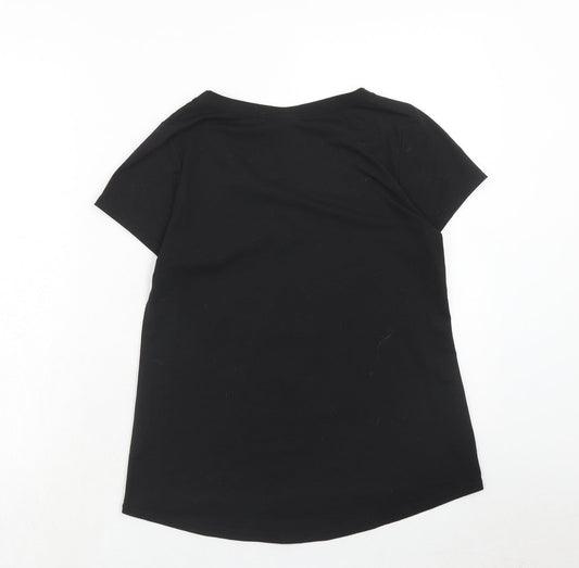 Womens UK Size S Preworn Black Basic T-Shirt