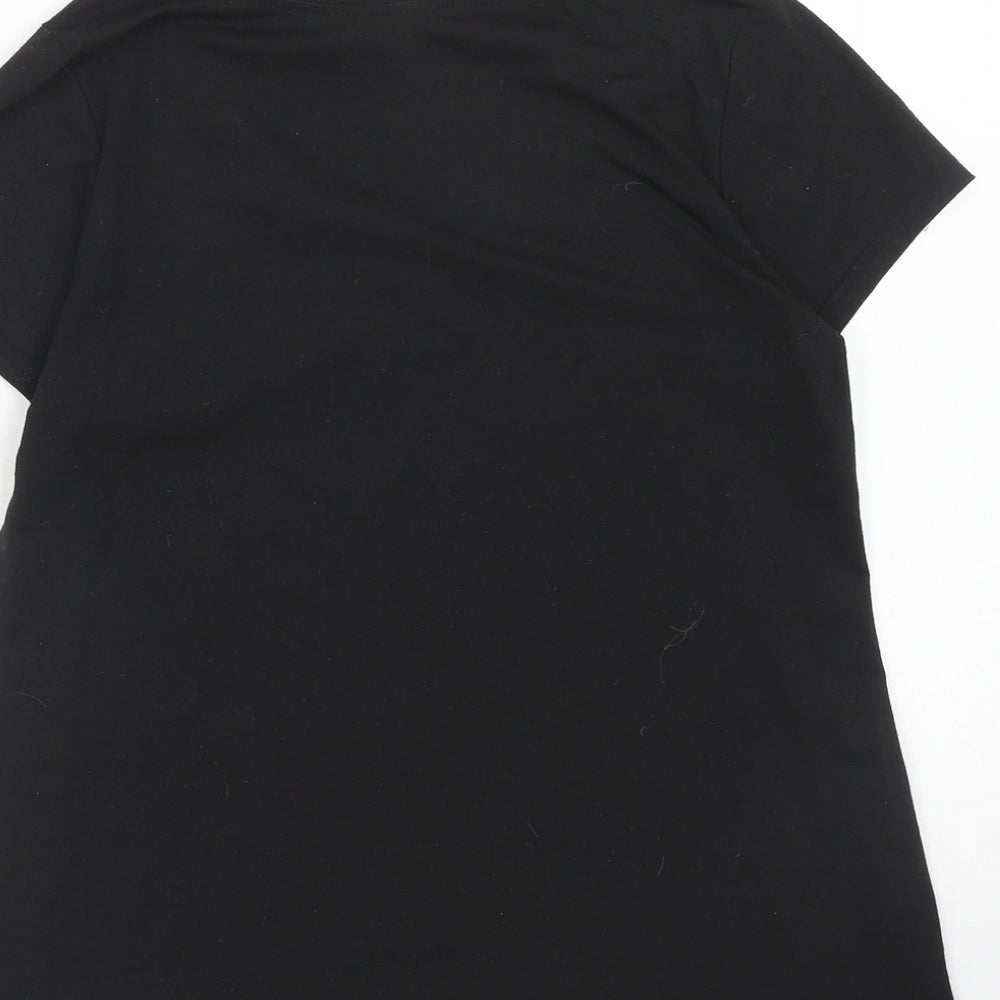Womens UK Size S Preworn Black Basic T-Shirt