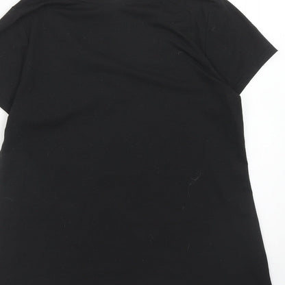 Womens UK Size S Preworn Black Basic T-Shirt
