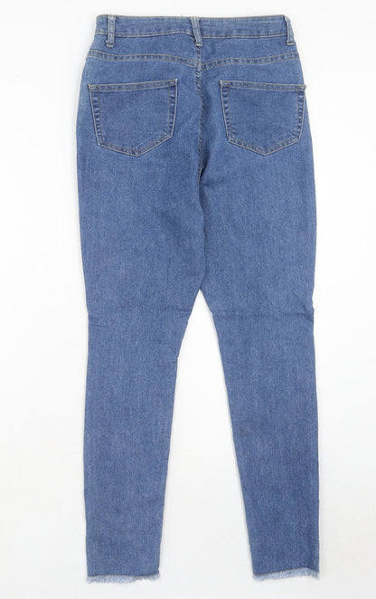 Misspap Womens Blue Cotton Skinny Jeans Size 8 Regular Zip