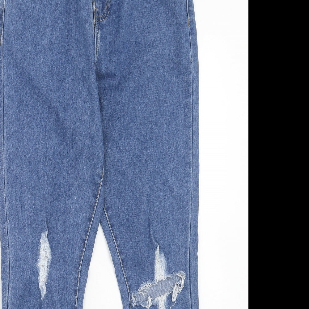 Misspap Womens Blue Cotton Skinny Jeans Size 8 Regular Zip