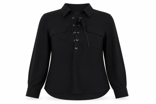 Womens UK Size S QED London Black Basic Blouse