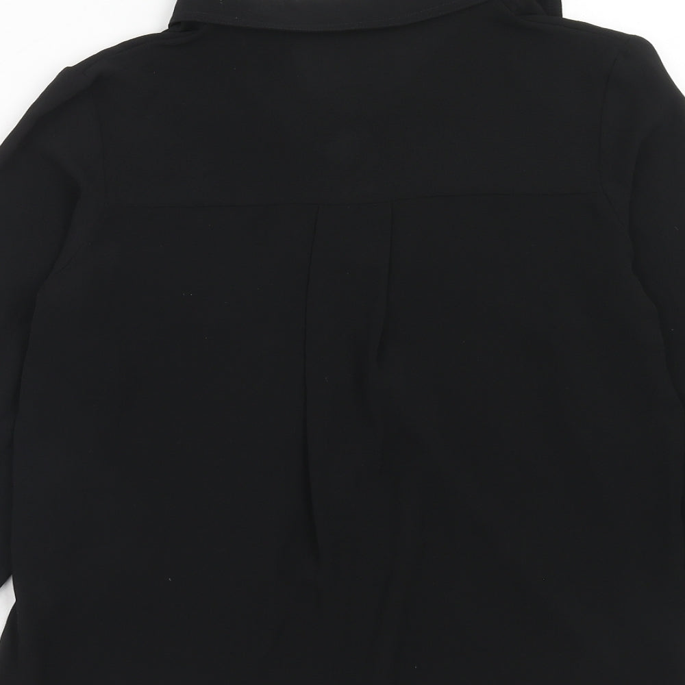 Womens UK Size S QED London Black Basic Blouse
