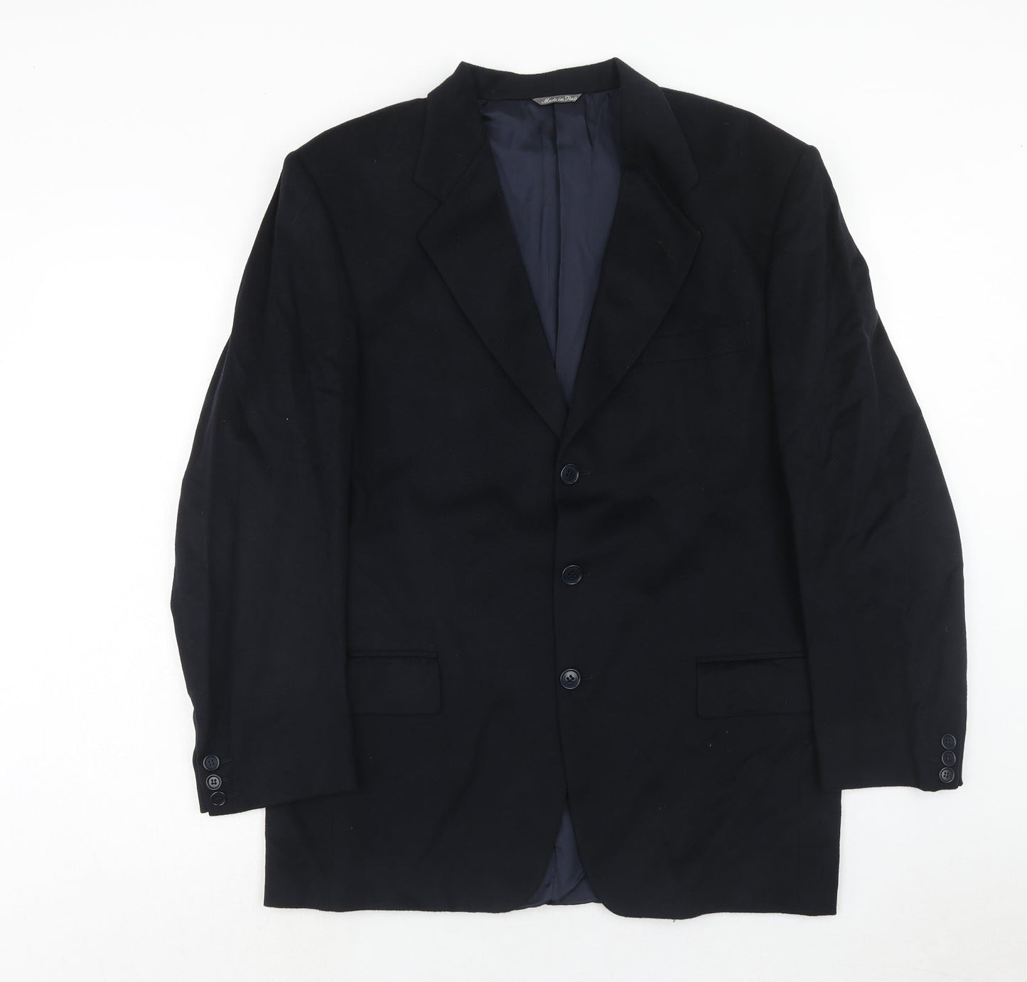 Massimo Livio Mens Blue Wool Jacket Suit Jacket Size 40 Regular
