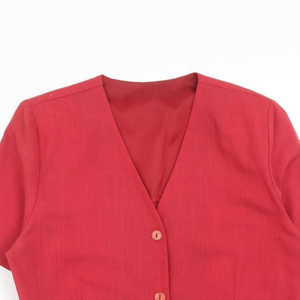 Studio Dee Womens Pink Polyester Jacket Blazer Size 14