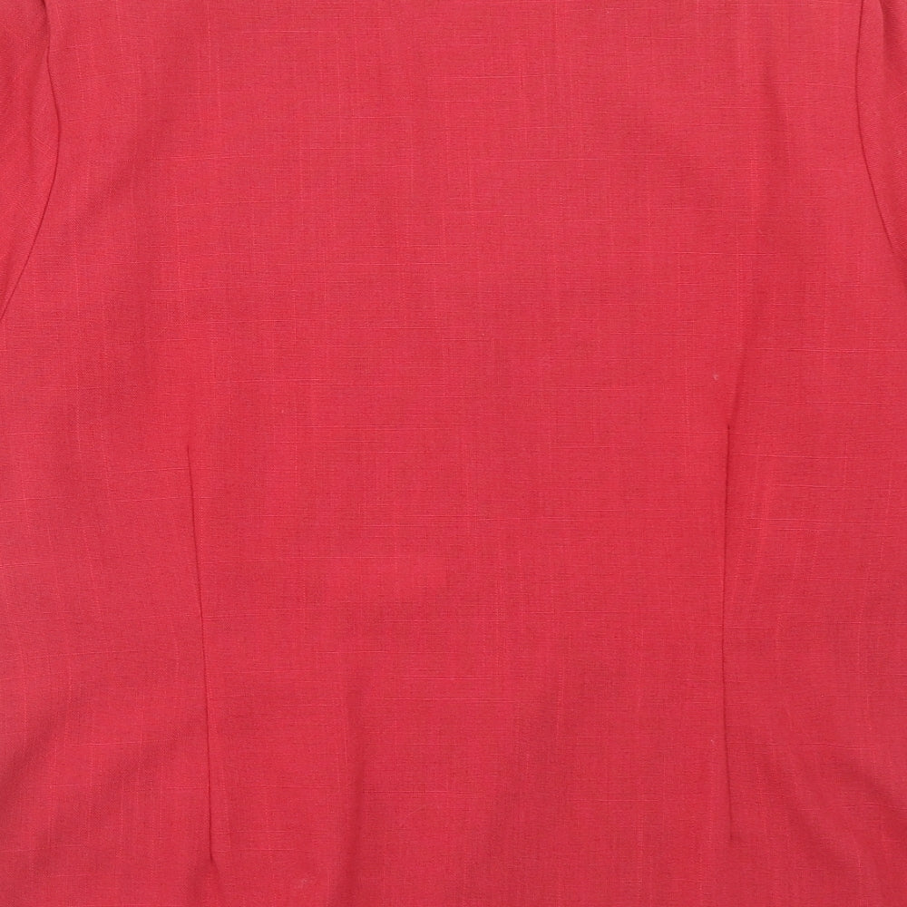 Studio Dee Womens Pink Polyester Jacket Blazer Size 14