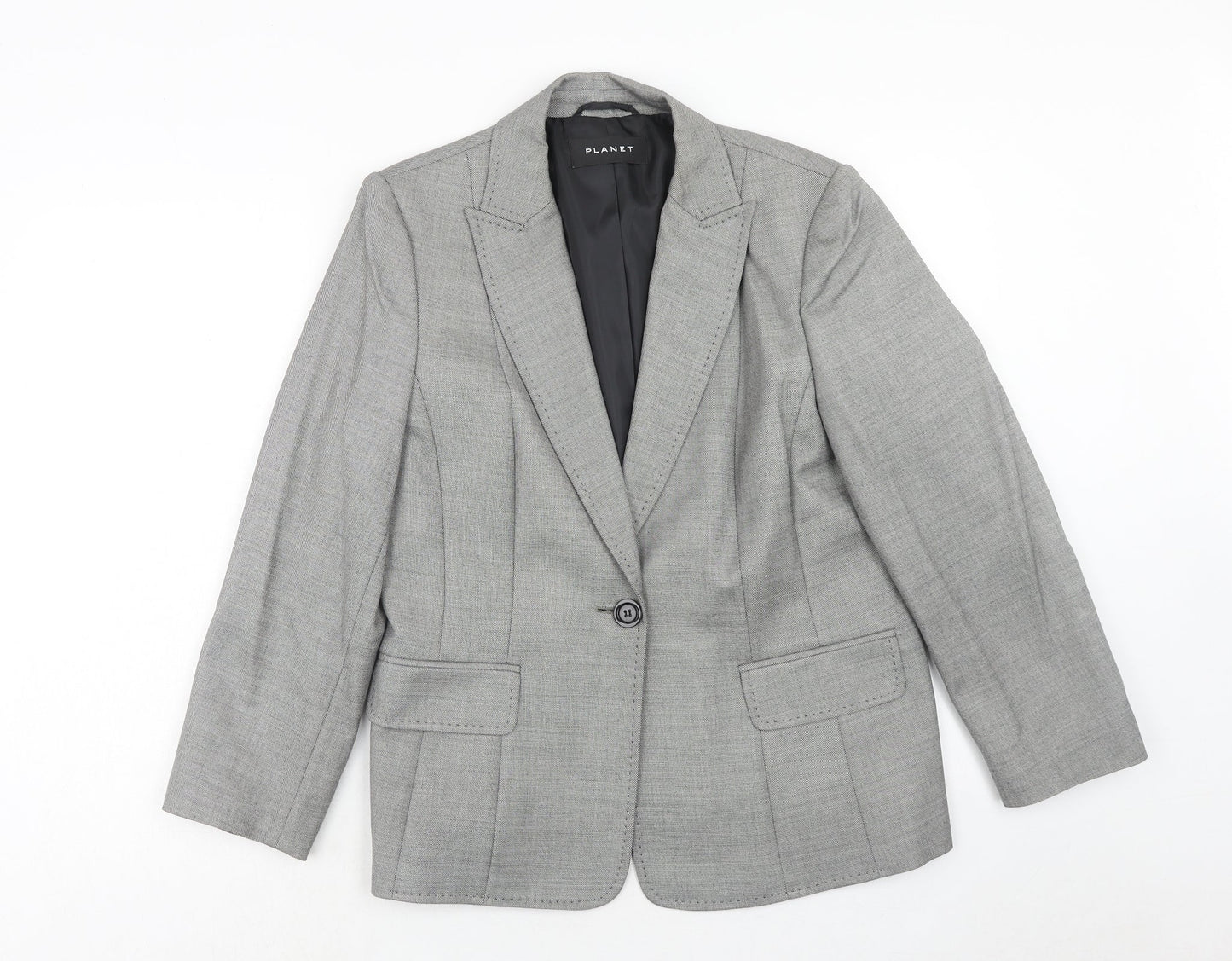 Womens UK Size 14 Planet Regular Grey Blazer
